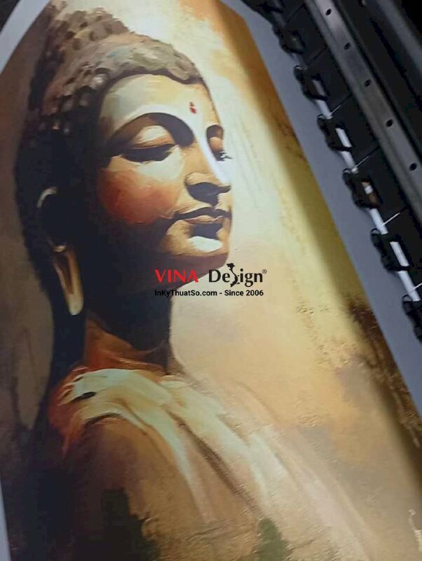 In tranh Đức Phật Thích Ca Mâu Ni từ vải Canvas in mực dầu bóng - INKTS3160