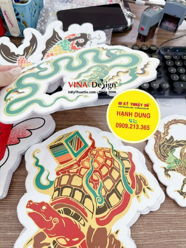 Làm mô hình Tứ Linh: Long - Lân - Quy - Phụng - in Formex 3li cắt CNC theo file - INKTS2552