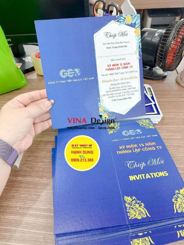 Set bao thư & thiệp mời kỷ niệm 15 năm thành lập công ty - INKTS2553