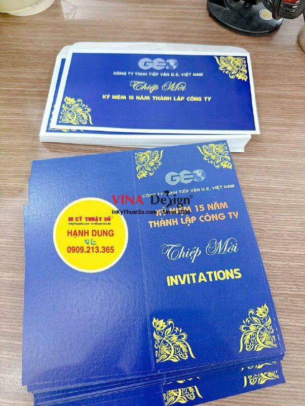 Set bao thư & thiệp mời kỷ niệm 15 năm thành lập công ty - INKTS2553