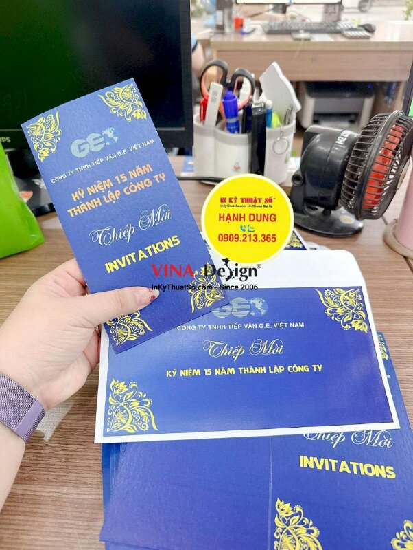 Set bao thư & thiệp mời kỷ niệm 15 năm thành lập công ty - INKTS2553