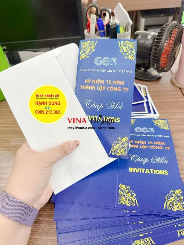 Set bao thư & thiệp mời kỷ niệm 15 năm thành lập công ty - INKTS2553