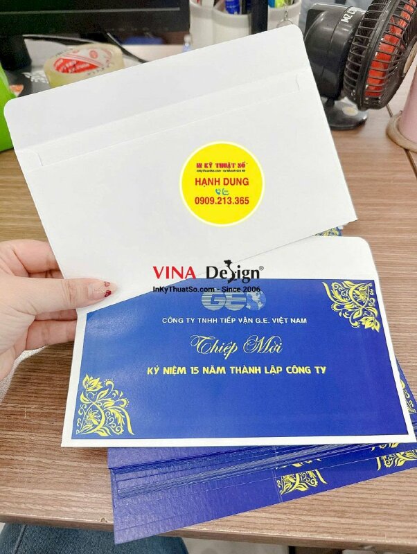 Set bao thư & thiệp mời kỷ niệm 15 năm thành lập công ty - INKTS2553