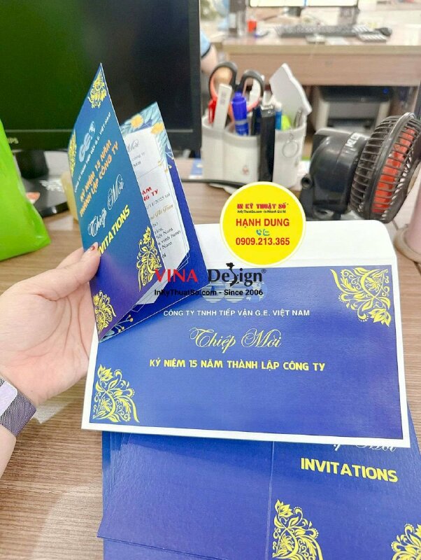 Set bao thư & thiệp mời kỷ niệm 15 năm thành lập công ty - INKTS2553