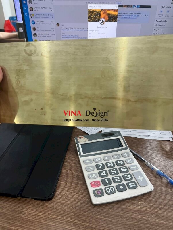 In bảng vàng vinh danh kỷ niệm, inox xước vàng in UV - INKTS760