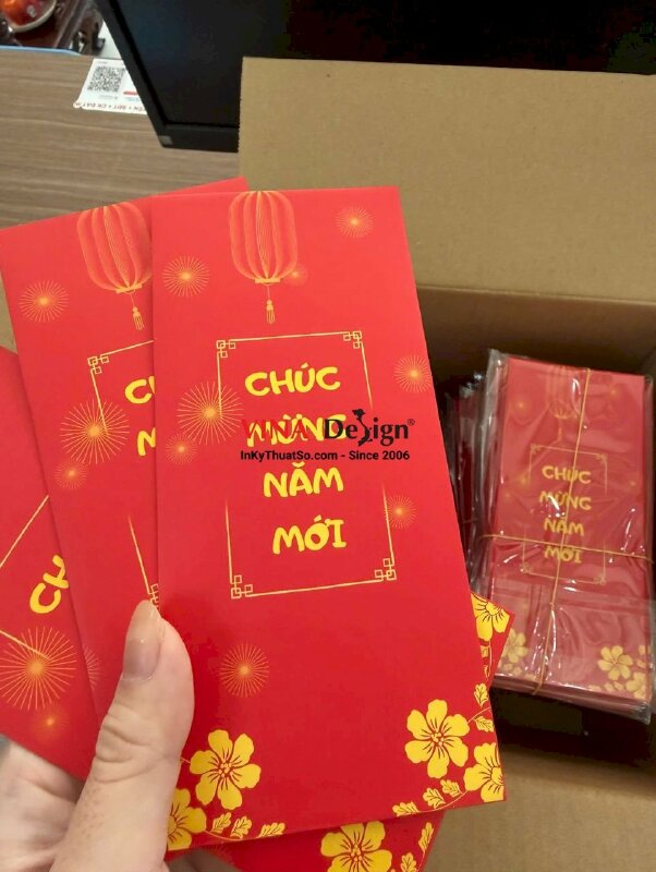 In bao lì xì cho tiệm gội đầu dưỡng sinh, bế dán khuôn chuẩn bao nhỏ 7.3cm x 16cm x nắp 1.5cm - INKTS2713