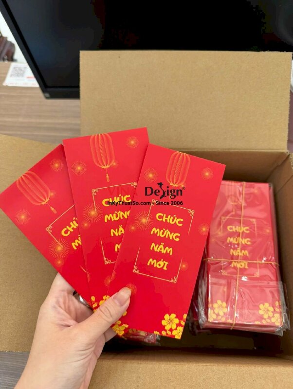 In bao lì xì cho tiệm gội đầu dưỡng sinh, bế dán khuôn chuẩn bao nhỏ 7.3cm x 16cm x nắp 1.5cm - INKTS2713