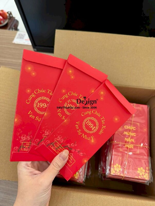 In bao lì xì cho tiệm gội đầu dưỡng sinh, bế dán khuôn chuẩn bao nhỏ 7.3cm x 16cm x nắp 1.5cm - INKTS2713