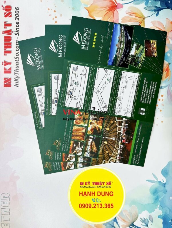 In brochure giới thiệu trạm dừng chân, in brochure song ngữ Việt Anh, có hỗ trợ test màu trước in - INKTS1241