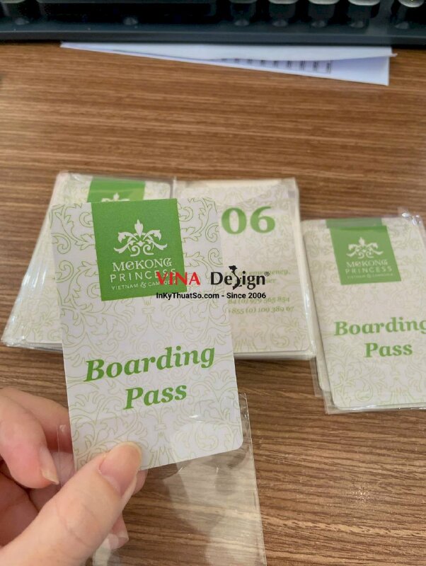 In card nhựa Boarding Pass thẻ lên tàu, thuyền, xe du lịch chuyên dùng cho các công ty lữ hành - INKTS2368