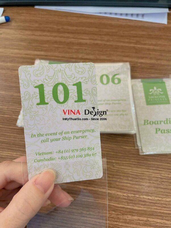 In card nhựa Boarding Pass thẻ lên tàu, thuyền, xe du lịch chuyên dùng cho các công ty lữ hành - INKTS2368