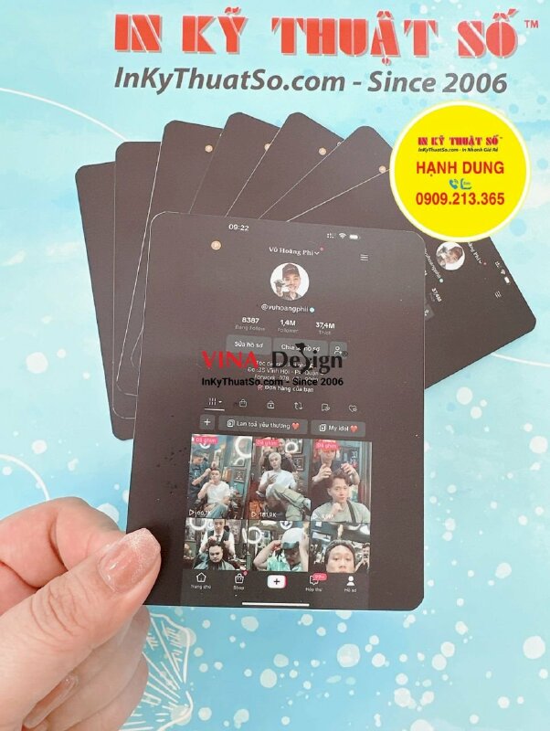 In card Tiktok, in card nhựa TikToker chuyên cắt tóc cho nghệ sĩ - INKTS936