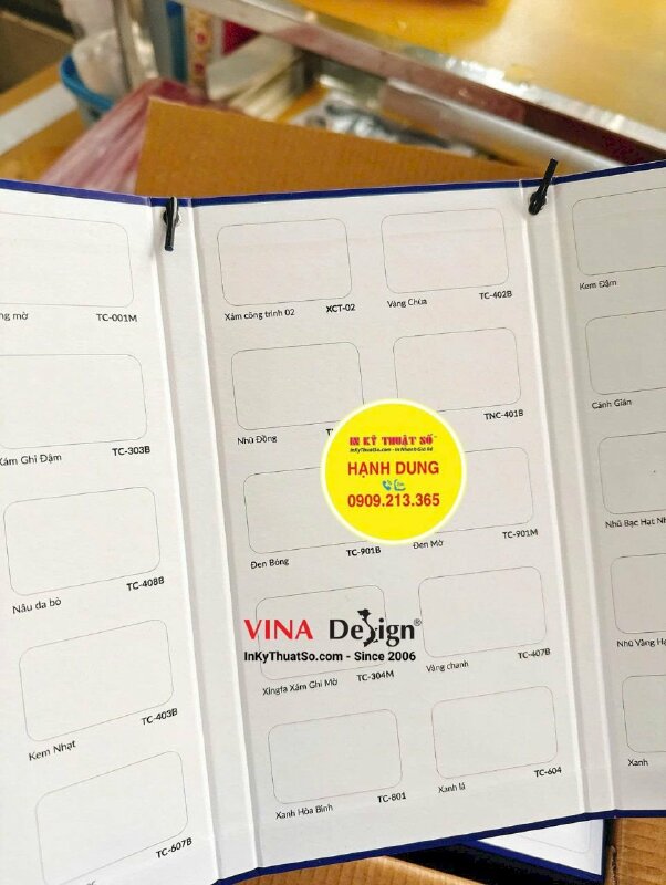 In catalogue bảng màu sơn công nghiệp, cấn gấp, gắn dây treo - INKTS2707