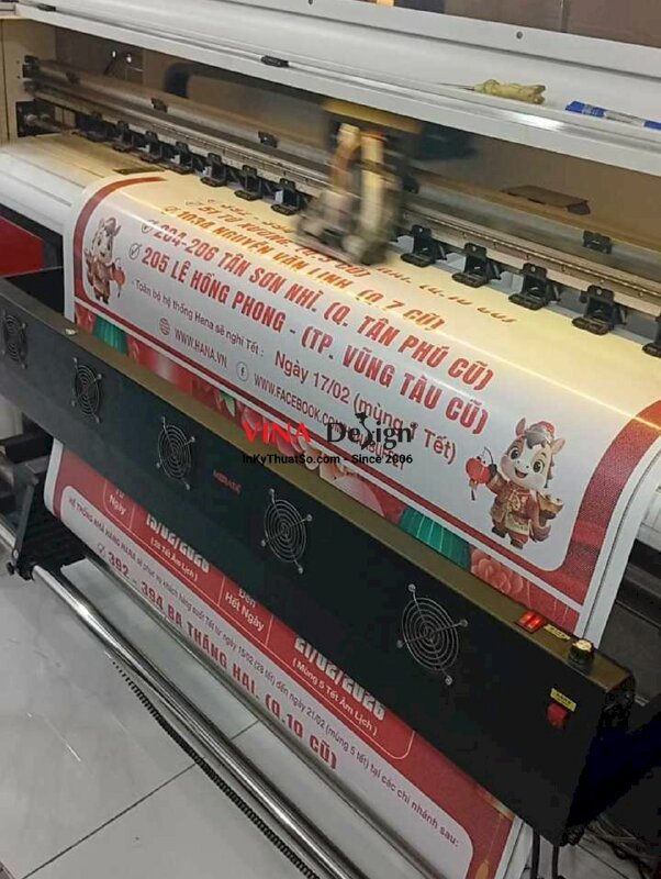 In Decal lưới dán kính cửa hàng đồ nướng và lẩu thông báo lịch hoạt động dịp Tết Nguyên Đán - INKTS2733