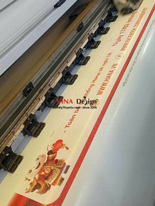 In Decal lưới dán kính cửa hàng đồ nướng và lẩu thông báo lịch hoạt động dịp Tết Nguyên Đán - INKTS2733