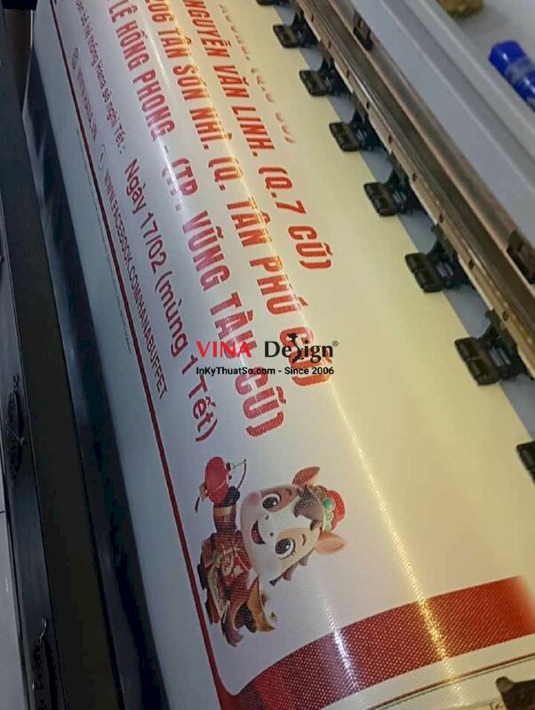 In Decal lưới dán kính cửa hàng đồ nướng và lẩu thông báo lịch hoạt động dịp Tết Nguyên Đán - INKTS2733