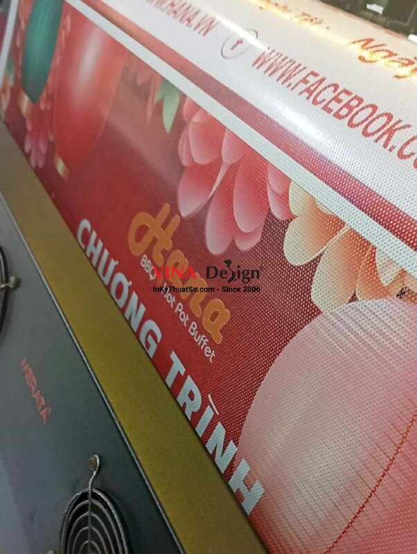 In Decal lưới dán kính cửa hàng đồ nướng và lẩu thông báo lịch hoạt động dịp Tết Nguyên Đán - INKTS2733