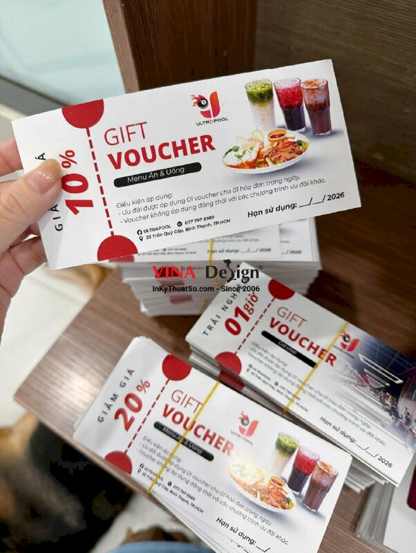 In Gift Voucher phiếu giảm giá cho bida Billiards club - INKTS2209
