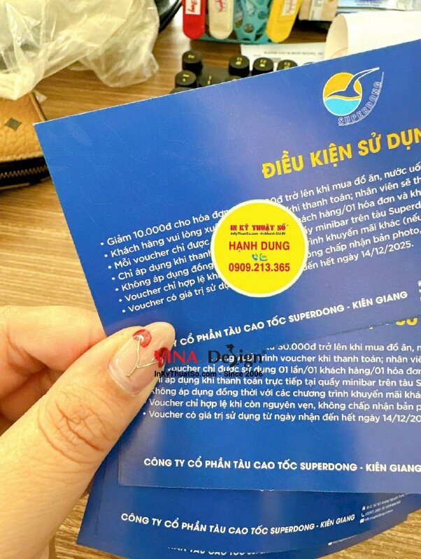 In Gift Voucher phiếu giảm giá khu quầy ăn uống cho hệ thống Tàu cao tốc - INKTS2392