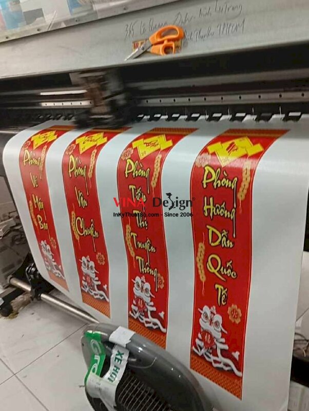 In liễn tên phòng ban công ty cho hội diễn văn nghệ, in silk mực dầu - INKTS2717