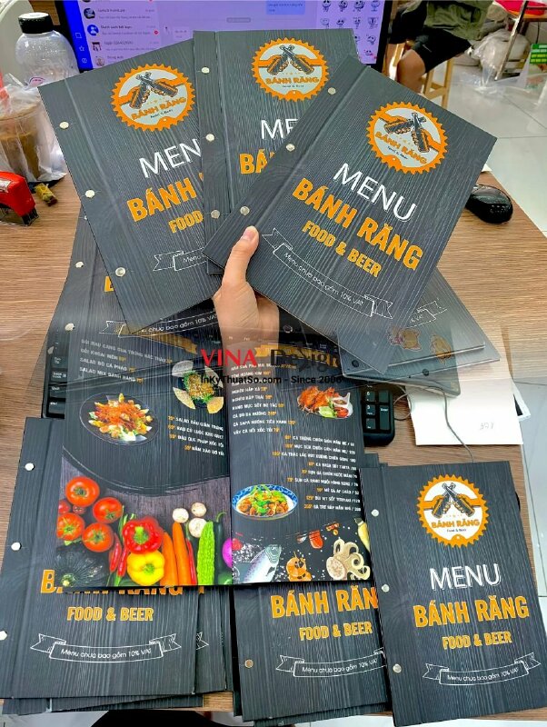 In menu bìa bồi đóng ghim inox - INKTS324