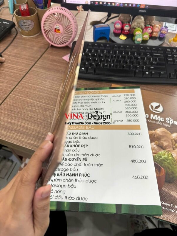 In menu Spa thảo dược, menu Formex dán gói - INKTS2215