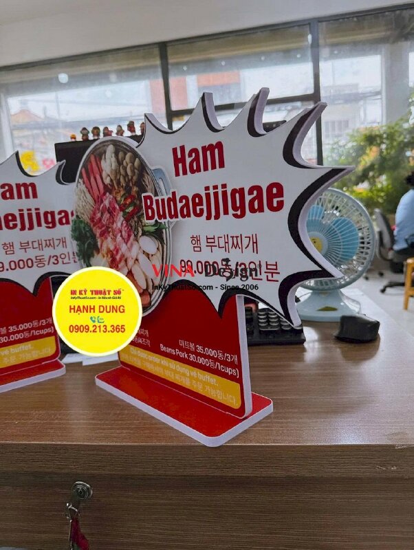 In mô hình Standee để bàn giới thiệu món ăn mới Nhà hàng Hàn Quốc - INKTS2636