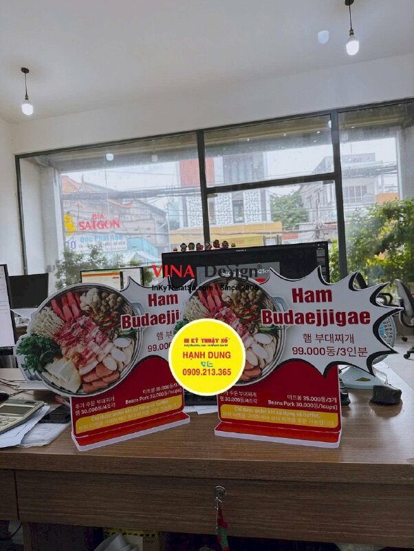 In mô hình Standee để bàn giới thiệu món ăn mới Nhà hàng Hàn Quốc - INKTS2636
