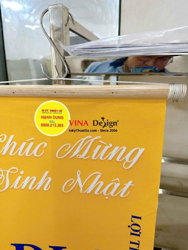 In Poster Canvas nẹp gỗ diễn văn nghệ Chúc Mừng Sinh Nhật công ty - INKTS2385