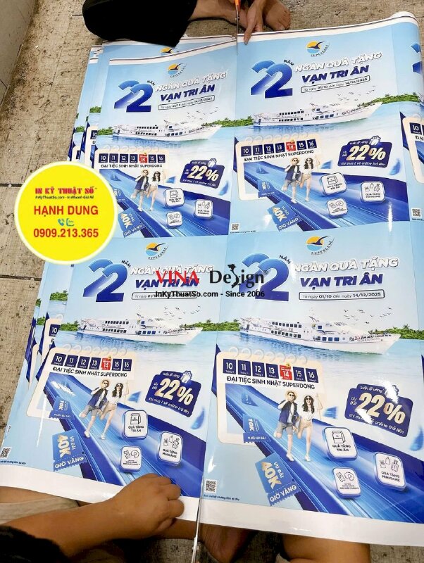 In poster sinh nhật hệ thống tàu cao tốc khổ A2 in PP mực dầu, cán màng bóng - INKTS2394