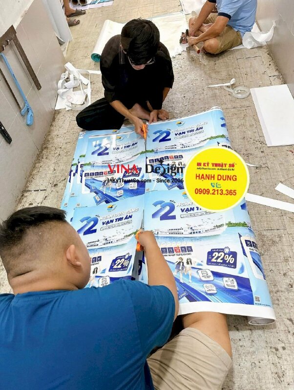 In poster sinh nhật hệ thống tàu cao tốc khổ A2 in PP mực dầu, cán màng bóng - INKTS2394