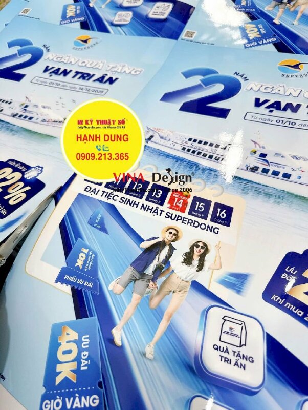 In poster sinh nhật hệ thống tàu cao tốc khổ A2 in PP mực dầu, cán màng bóng - INKTS2394