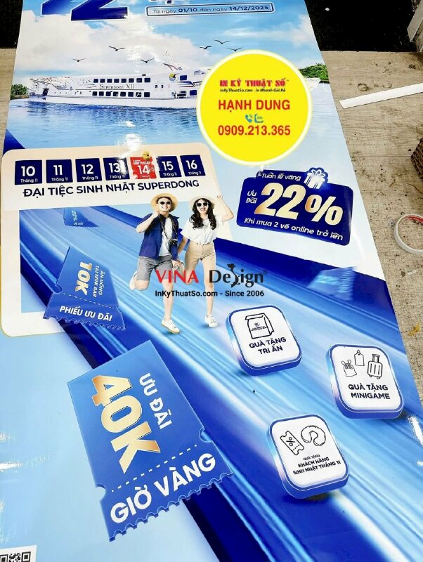 In Poster standee Đại tiệc Sinh nhật hệ thống tàu cao tốc - INKTS2395