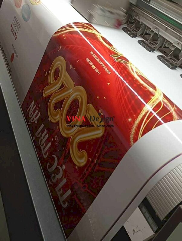 In poster Tiệc Tri Ân Year End Party, in PP cán format tấm dựng trên giá gỗ đỡ vẽ tranh (không kèm giá gỗ) - INKTS2736