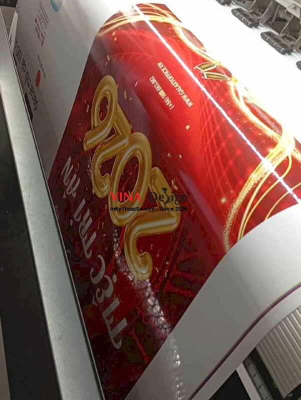 In poster Tiệc Tri Ân Year End Party, in PP cán format tấm dựng trên giá gỗ đỡ vẽ tranh (không kèm giá gỗ) - INKTS2736