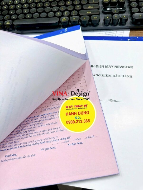 In quyển phiếu giao hàng kiêm bảo hành, biểu mẫu 2 liên khổ A4 - INKTS2383