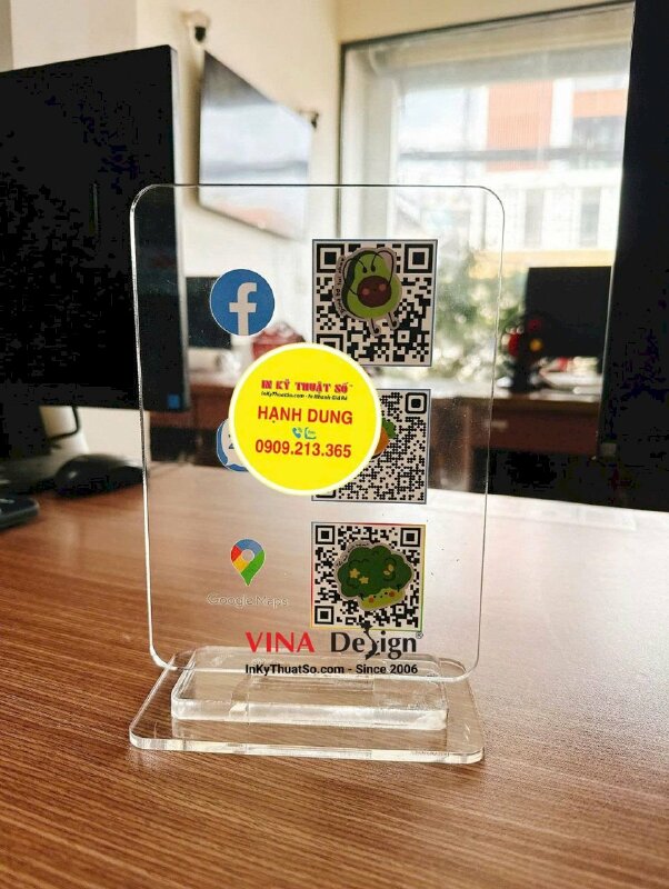 In standee Mica quét mã QRcode tài khoản Hộ Kinh Doanh & Facebook, Zalo, Google Map thương hiệu - INKTS2641