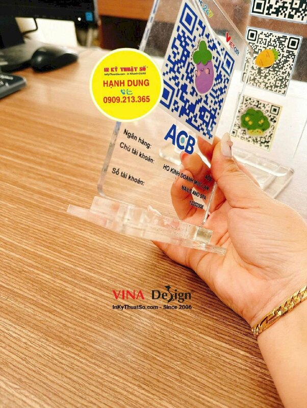 In standee Mica quét mã QRcode tài khoản Hộ Kinh Doanh & Facebook, Zalo, Google Map thương hiệu - INKTS2641