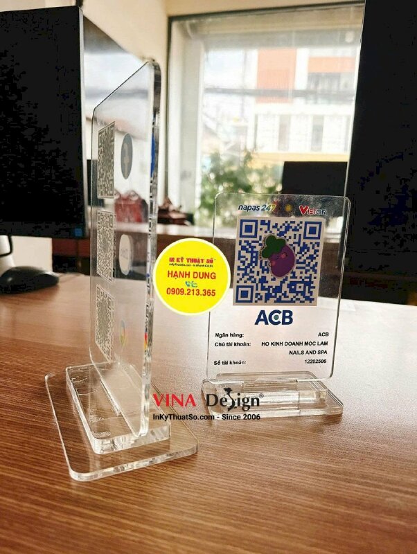 In standee Mica quét mã QRcode tài khoản Hộ Kinh Doanh & Facebook, Zalo, Google Map thương hiệu - INKTS2641