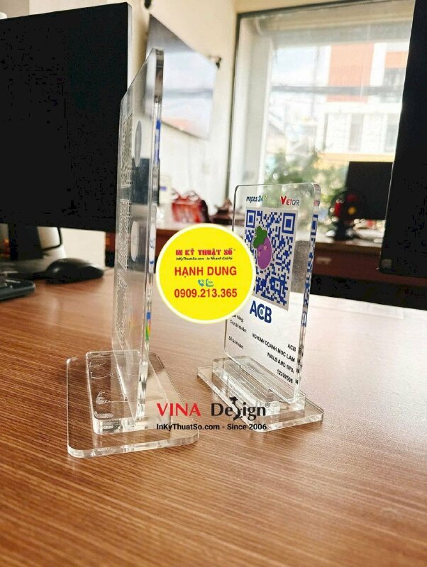 In standee Mica quét mã QRcode tài khoản Hộ Kinh Doanh & Facebook, Zalo, Google Map thương hiệu - INKTS2641