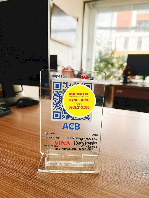 In standee Mica quét mã QRcode tài khoản Hộ Kinh Doanh & Facebook, Zalo, Google Map thương hiệu - INKTS2641