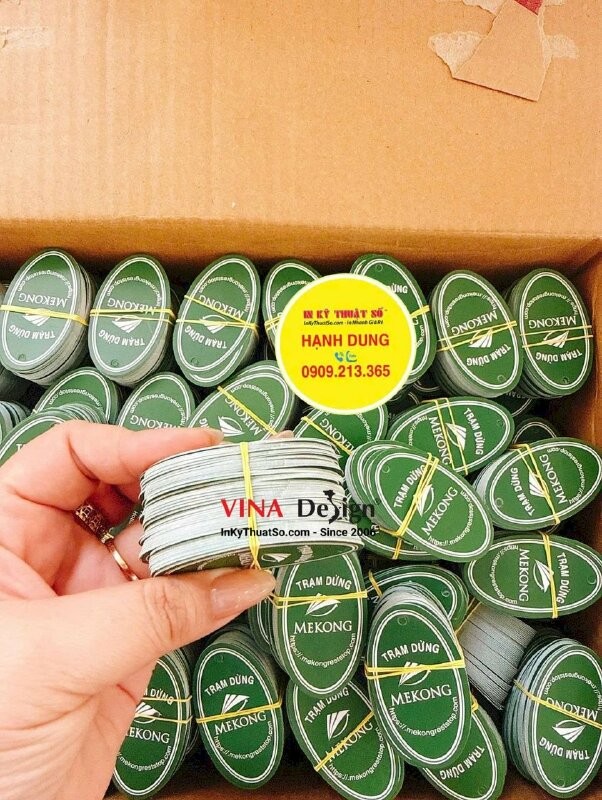 In Tag treo thông tin trạm dừng chân, tag in 2 mặt Offset, đục lỗ 3li - INKTS2708