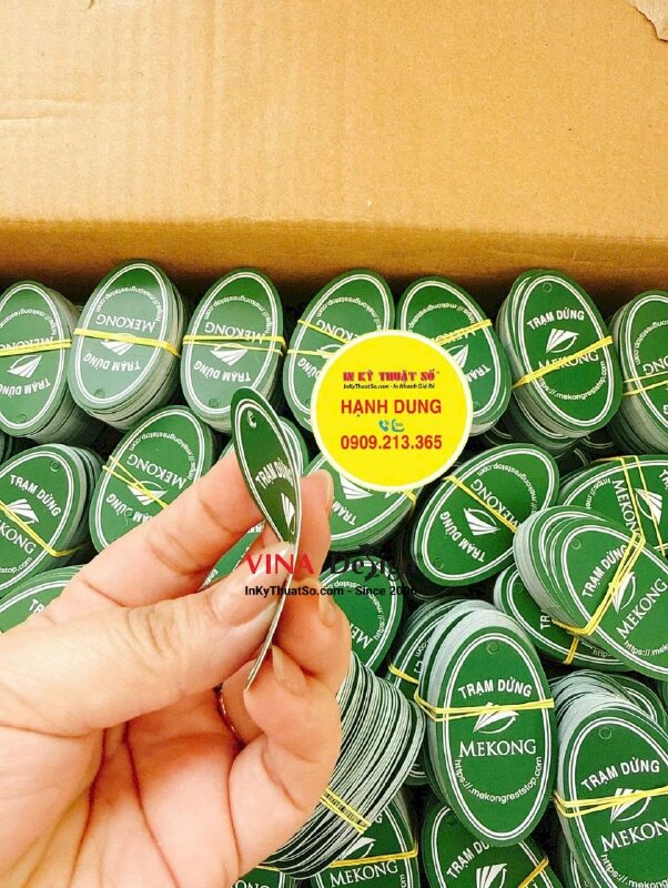 In Tag treo thông tin trạm dừng chân, tag in 2 mặt Offset, đục lỗ 3li - INKTS2708