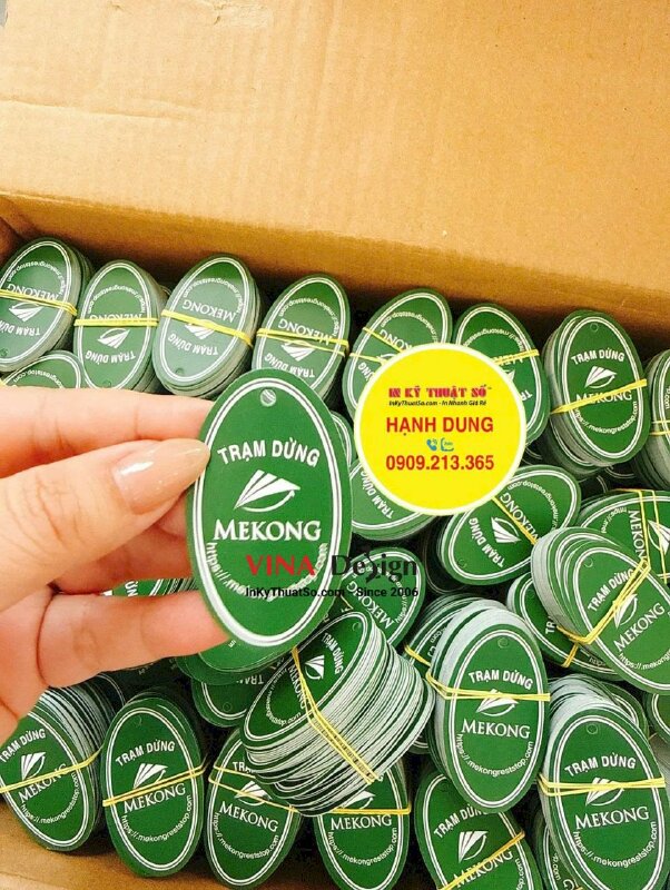 In Tag treo thông tin trạm dừng chân, tag in 2 mặt Offset, đục lỗ 3li - INKTS2708