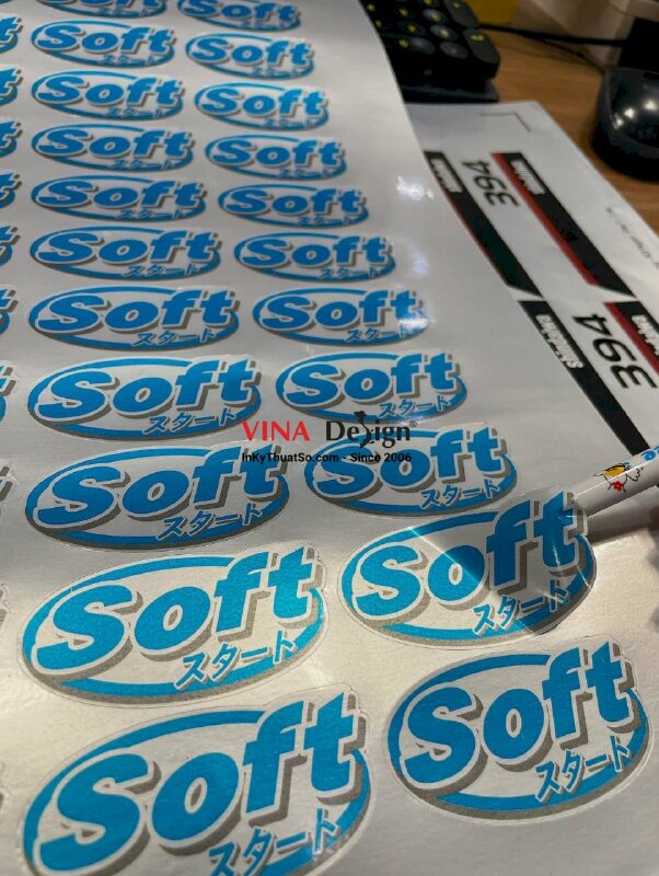 In tem bạc dán thiết bị, in laser, cán bóng, có bế theo viền dễ bóc dán, giao tờ A3 - INKTS2366