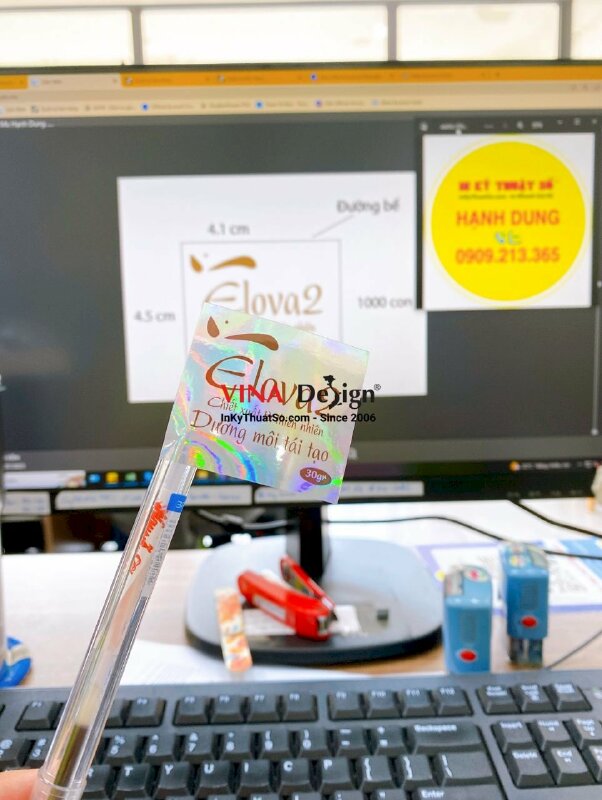 In tem nhãn kem dưỡng môi, tem mỹ phẩm decal 7 màu - INKTS592