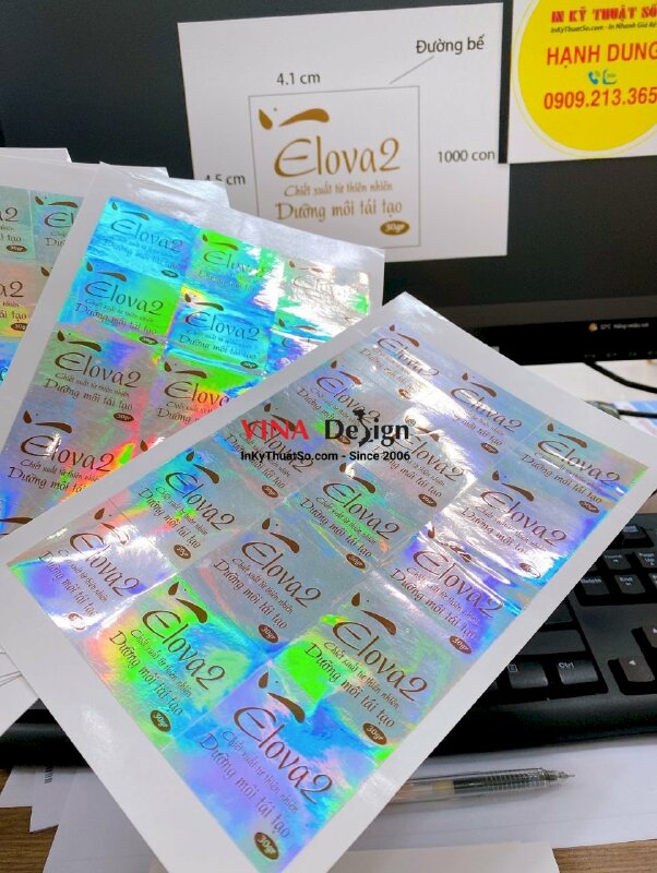 In tem nhãn kem dưỡng môi, tem mỹ phẩm decal 7 màu - INKTS592