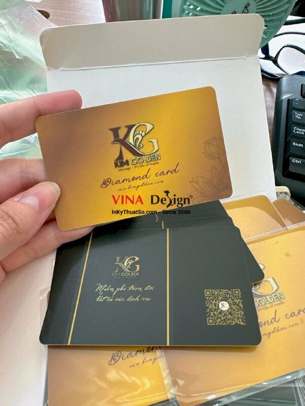 In thẻ khách hàng thân thiết VIP diamond card cho massage trị liệu cổ truyền - INKTS591