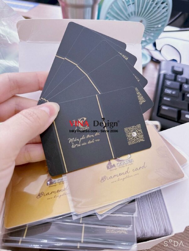 In thẻ khách hàng thân thiết VIP diamond card cho massage trị liệu cổ truyền - INKTS591