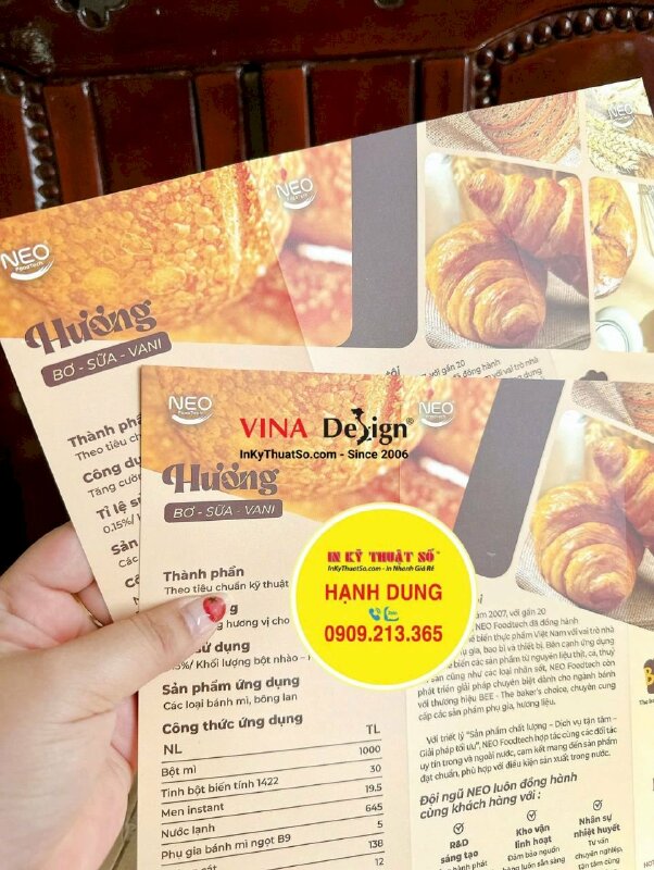 In tờ rơi brochure giới thiệu nguyên liệu làm bánh, gấp 3, khổ mở A4 - INKTS2381